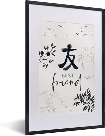 Fotolijst incl. Poster - Best friend - Beste vrienden - BFF - Spreuken - Quotes - 40x60 cm - Posterlijst