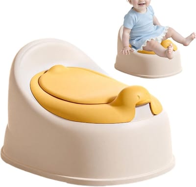 Zindelijkheidstrainingstoilet - Potjestraining stoel - Veilig Zindelijk Leren - Spatvrij en Hygiënisch - 35.5 x 28.5 x 22.5 cm - Geel
