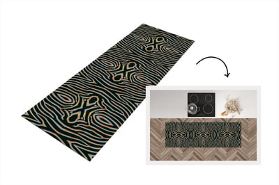 Keukenloper - Loper keuken - Zebra - Dierenprint - Patronen - 150x50 cm - Keukenloper vinyl