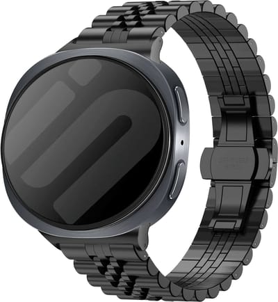 Strap-it Jubilee Stalen Band (Zwart) geschikt voor Samsung Galaxy Watch 9 (40/44mm) / Watch 8 (40/44mm) / 8 Classic (46mm)