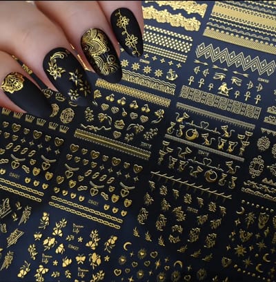 Nagelstickers ( Nail wrap ) Goud 30 velletjes 6.3 x 5.3 cm