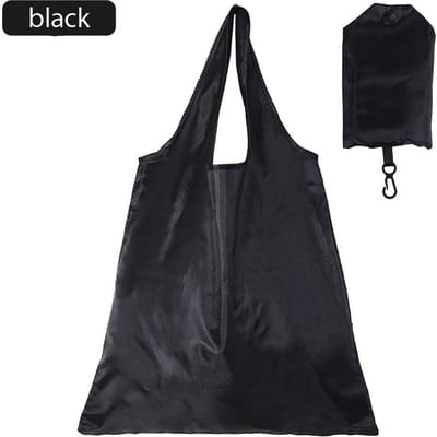 Sac de courses Oxford couleur unie, écologique, pliable, réutilisable, portable, à bandoulière, pour voyage, épicerie, 36,5 x 48 cm noir