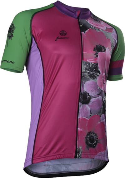 Fortissima Wielershirt Heren/Dames Bloemen – Flowers Anemone – Fietsshirt - Maat XXS