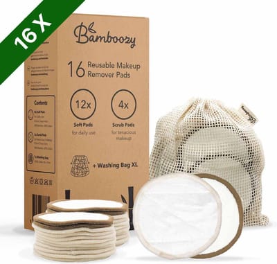 Bamboozy 16 Herbruikbare Wattenschijfjes 12x Dagelijks 4x Scrub Wasbare Wattenschijfjes