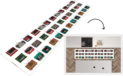 Keukenloper - Loper keuken - Retro - Radio - Design - 200x50 cm - Keukenloper vinyl