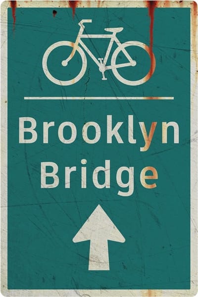 Signs USA - retro wandbord - dibond - Traffic Sign - 45 x 30 cm - Brooklyn Bridge