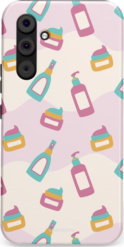 Casetastic Hoesje Geschikt voor Samsung A54 (5G) - Stijlvolle Beschermende Duo-layer Case - Bubbels & Borstels - Clean Girl - Makeup