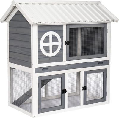 Adori konijnenhok Izzy 111x71x115 cm Grijs/Wit
