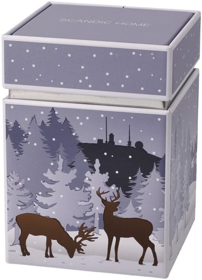 Goebel - Scandic Home | Theedoos Winter Woods | Bewaardoos - 11cm - kerst - 4 stuks