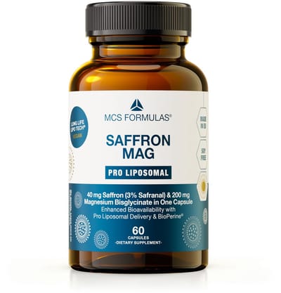 Saffron MAG Pro Liposomal - 3% Safranal & 7.5% Crocins - Saffraan - NO ADDITIVES - 60 Capsules