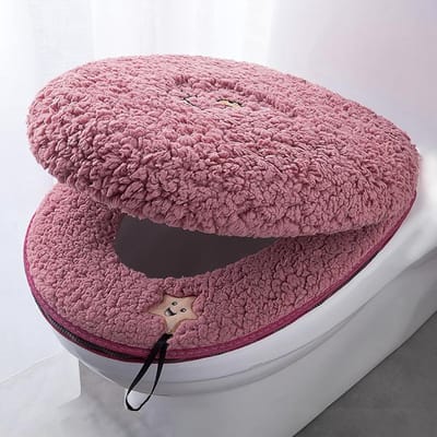 Zachte, Wasbare WC-Bril en Dekselhoes Set (2 Stuks) - Warme Toiletzitting voor Comfort