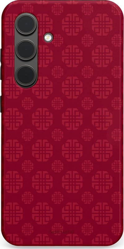 Casetastic Hoesje Geschikt voor Samsung S24 - Stijlvolle Beschermende Duo-layer Case - Oosters Rood