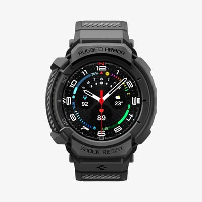 Spigen Rugged Armor Pro - Hoesje en Bandje Geschikt voor Samsung Galaxy Watch 8 Classic - Zwart