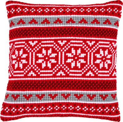 Vervaco - Kruissteekkussen kit - Kerst - Kerstkristallen motief - PN-0147710 - Borduren - Borduurpakket - Borduurpakket volwassenen - Borduurpakket kind