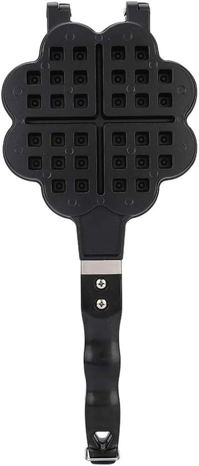 Wafelijzer Pan Hartvorm - Wafel Koekenpan - Ontbijt Maken - Platte Bodem - 14 cm Binnendiameter - Zwart