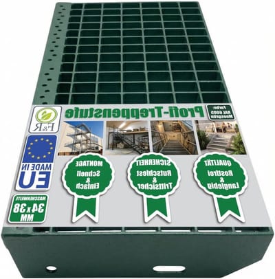 Metalen Treden - Roostertreden Antislip - Veilig Buiten Lopen - Geperforeerde Rand - 600 x 240 mm - Groen