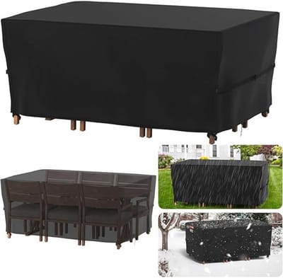 ApexArte® Beschermhoes Tuinmeubelen - Tuinsethoes - Waterdicht - Zwart