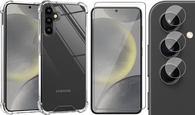 Hoesje geschikt voor Samsung Galaxy S24 - Screenprotector Glas & Camera - Shockproof Transparant