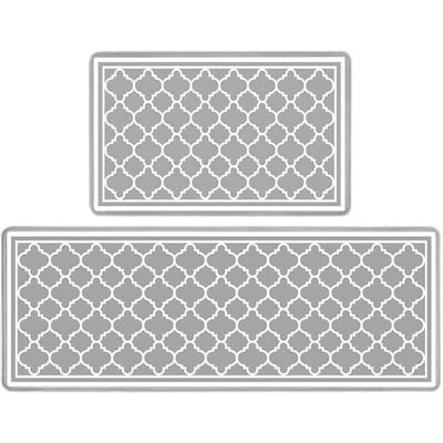 Keukenvloermat PVC Verdikt Schuim Digitaal Bedrukte Voetmat Waterdicht, Oliebestendig en Antislip 12MM Leren Mat 44*70*1cm white