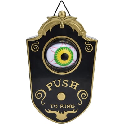 Sonnette d'Halloween Horrible Œil Unique Lumineux Suspendu Sonnette de Porte Accessoire de Décoration pour Fête d'Halloween black