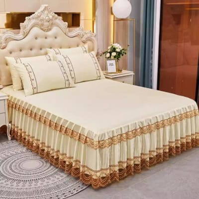 3-delige Set Nieuwe Kant Bedrok Hoezen Zomer Dubbel Stofdicht Bedsprei Enkel Stuk Antislip Ximengsi Beschermhoes 150x200cm 3pcs