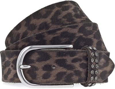 b.belt riem Leora Swk Ledergürtel W75 Mid Brown / Darkbrown Multi bruine veelkleurig