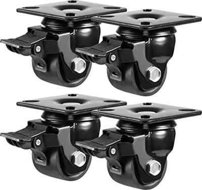 Zwenkwielen Set van 4 - 2 Inch - Heavy Duty met Rem - Draagvermogen 2200lbs - Duurzaam en Stil - Extra Brede Nylon Wielen