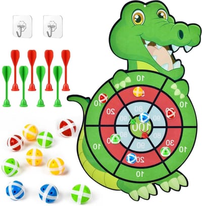 Klittenband dartbord voor kinderen - Leuk dartspel voor binnen en buiten, perfect als verjaardagscadeau, veilig speelgoed en werpspel voor uren speelplezier