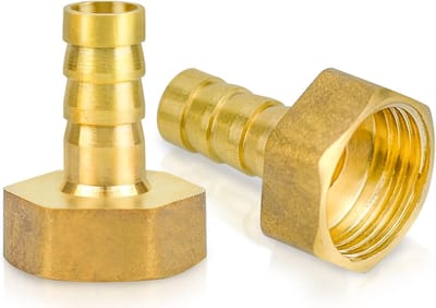 2 stuks slangtule 10 mm messing slangtule aansluitstuk G1/2 binnendraad buisadapter kraanaansluiting