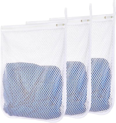 Honingraat Waszakken - Delicates Tassen - Kleding Beschermen - Hoge Kwaliteit Rits - 3 Medium Stuks - Wit
