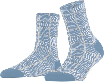 FALKE Coast Tile gedessineerd katoen Sokken dames blauw - maat 35-38