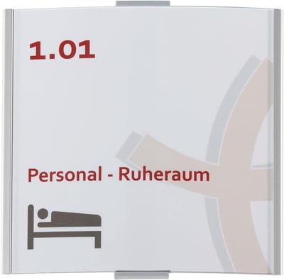 Deurbord Kantoor - Bewegwijzering Bord - Professionele Aanduiding - Aluminium Frame - 148x155mm Vierkant - Zilver