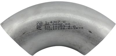 Roestvrij Stalen Buisboog - Pijpbocht 90 Graden - Leidingwerk Installatie - Gelaste Constructie - Diameter 60mm - Metaal