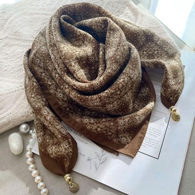 Magnetische sluiting doekjes - 70cm - katoen-linnen halsdoekjes - comfortabele nekwarmer - elegant en veelzijdig te combineren - ook te gebruiken als blouse, sjaal of decoratieve accessoire -Katoenen handdoek - Peace Coffee