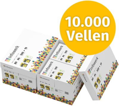 NIEUW: Infowerk Printerpapier Kopieerpapier 10000 Vel 20 x 500 A4 Premium Extra Wit CIE 160 Testwinnaar PEFC-gecertificeerd