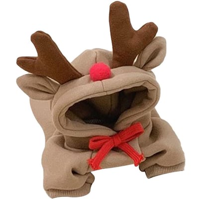 Huisdier Hond Hoodie Hond Basis Trui Jas Schattige Kikker Vorm Warme Winterjas Kat Koud Weer Kleding Outfit Bovenkleding Hond Halloween XS beige