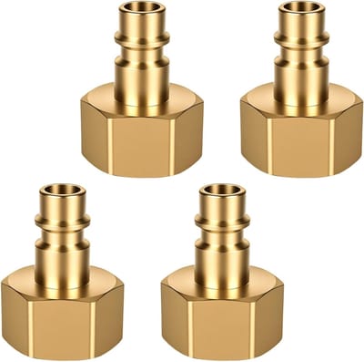 Dailygoods- Persluchtkoppeling 1/2 inch binnendraad - Snelkoppeling - Messing - 4 Stuks - Hoogwaardig - Betrouwbare pneumatische aansluiting