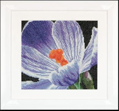 Thea Gouverneur - Borduurpakket met telpatroon - 487A - Voorgesorteerde DMC Garens - Krokus - Aida - 15 cm x 14 cm - DIY Kit