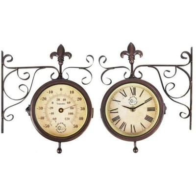 Stationsklok met thermometer