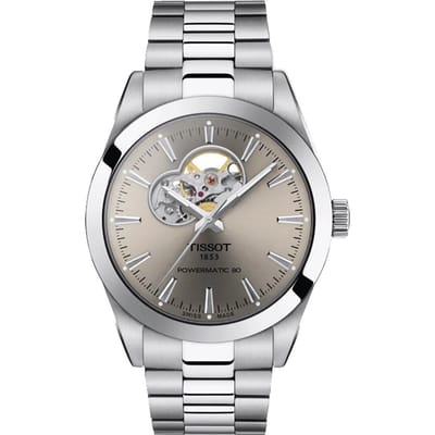 Tissot T-Classic Gentleman Powermatic 80 Stainless Steel Open Heart Sunray Dial Automatic T127.407.11.081.00 T1274071108100 100M