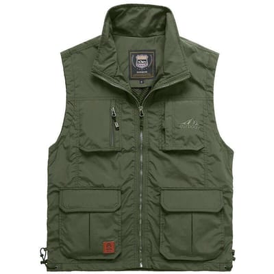 Gilet fin d'extérieur à séchage rapide photographie pêche multi-poches gilet décontracté gilet homme gris M M(for 4-6.5kg)