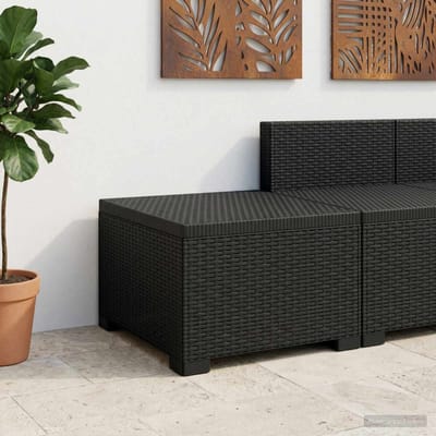 vidaXL - Eén-zits - Tuin - Sofa - Rieten - Look - PP - Antraciet