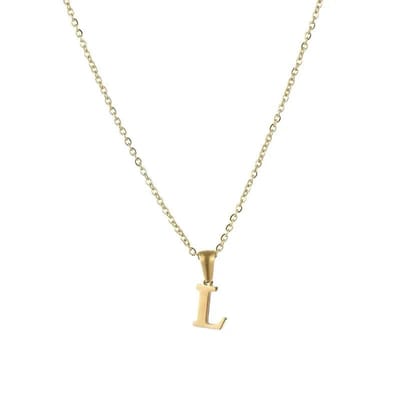 Aramat Jewels | Halskettingen | Stalen Letter Ketting goudkleur | L | |1,5mm | Staal | Volwassenen | Verkleurd niet