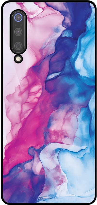 Smartphonica Telefoonhoesje Geschikt voor Xiaomi Mi 9 met Roze Blauw Marmer Opdruk - TPU Backcover Case Rose Blue Marble Design geschikt voor Xiaomi Mi 9
