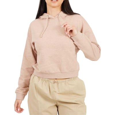 Brave Soul Dames/Dames Crop Hoodie (Taupe)