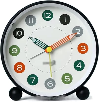 Bureauklok - Stille wekker - Nachtkastje - Tikvrij uurwerk - Klein formaat - Wit