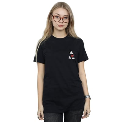 Disney Dames/Dames Mickey Mouse Kickin Retro Borst Katoenen Vriend T-shirt (Zwart)