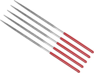 Diamantcoated vijlset, 2mm steel, 100mm slaglengte, korrel 150, voor metaal en glas, set van 5