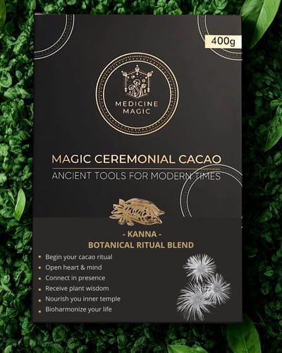 MedicineMagic – Ceremoniële Cacao met Kanna Extract – Cacao Pasta 400g – 100% Puur – Colombia