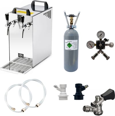 Complete set - Biertap - Kontakt 40 - 2-kraans, 50 liter/u - met Fustkoppeling Type D en NC Adapter